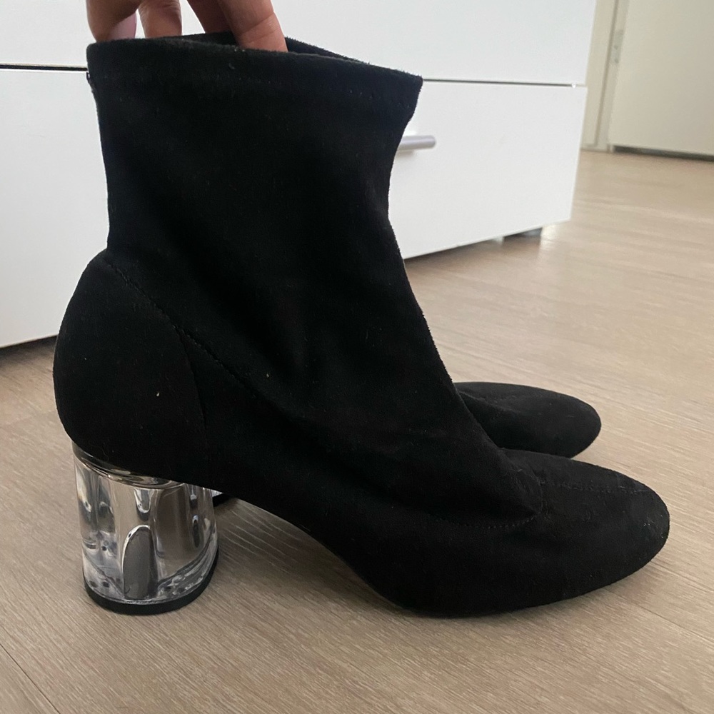 Zara Black Suede Booties